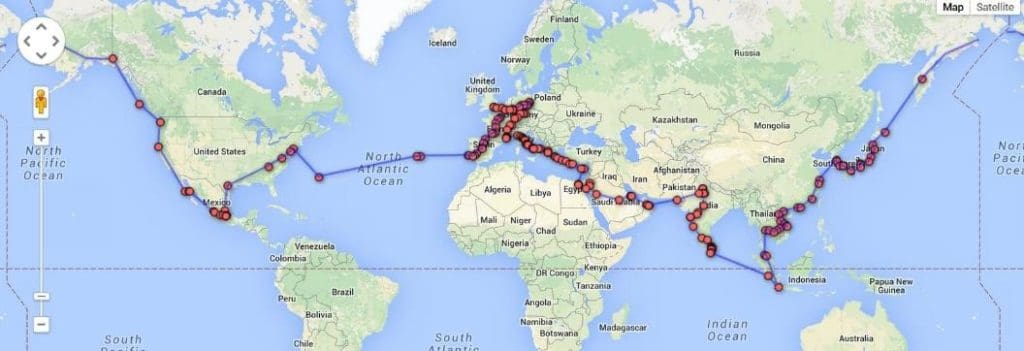 Tentative Route with UNESCO World Heritage Sites