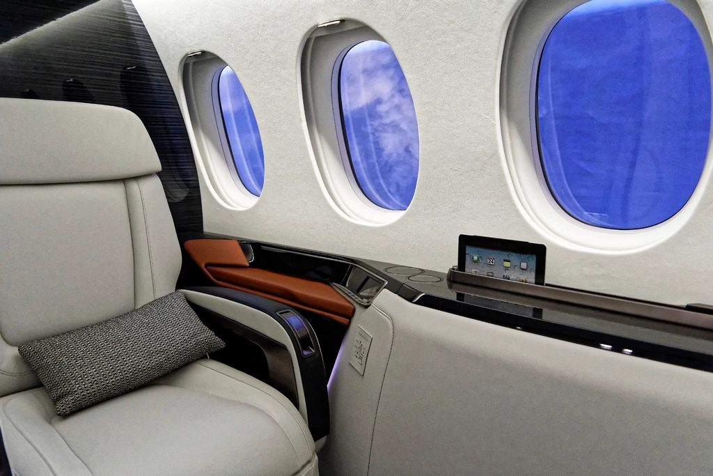 luxurious private jet interior