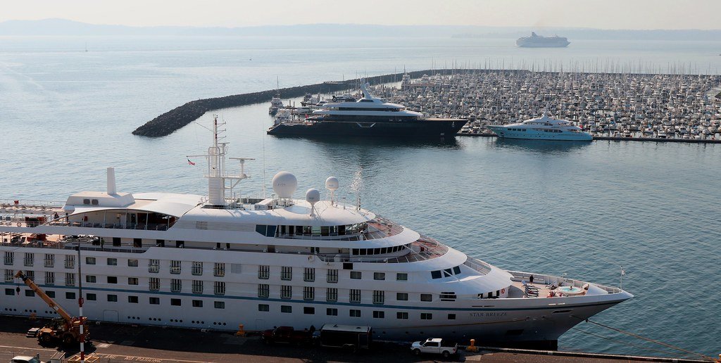 luxury yacht at sea